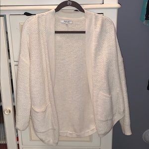 Plain white sweater cardigan
